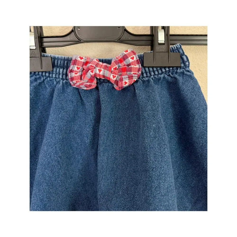 Vintage Osh Kosh 100% cotton made in USA skirt plaid apple hem size 4T